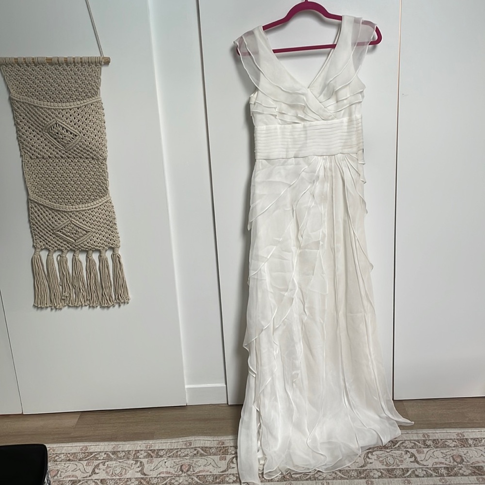Chiffon tiered wedding dress , size 4